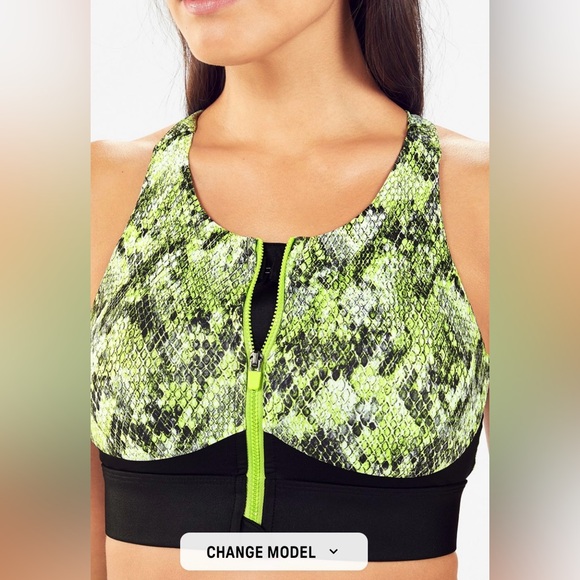 Fabletics Set: No-Bounce Zip Sports Bra, PowerHold 7/8 Leggings, Citron Asper - Picture 6 of 16